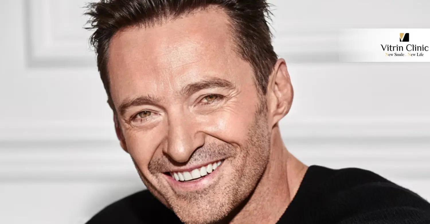 Hugh Jackman Smile in Public Life